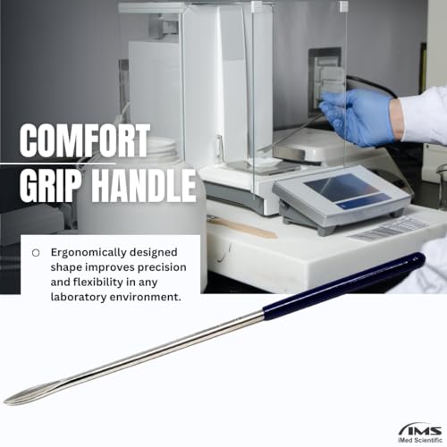 Multipurpose Micro Lab Spoon Scoop Stainless Steel Spatula Sampler with Comfort Grip Handle to Use for Science Laboratory Sampling Blending Mixing Transferring Handling Minuscule Objects (6 Inches) - Thumbnail 2