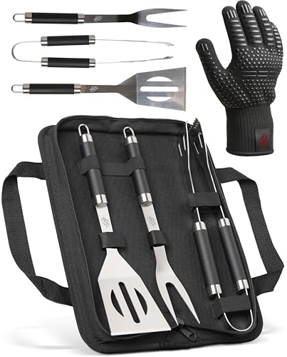 HORUS 23 - Set Accessori Barbecue Professionale con Borsa...