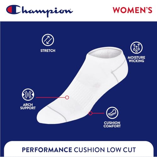 Image of Champion Women's Low Cut Beathable Moisture-Wicking Athletic Socks (6-Pack)