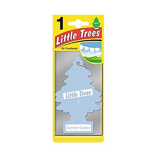 Little Trees Air Freshener Tree MTR0068 Summer Cotton Fragrance For Car Home Boat Caravan – Single Pack