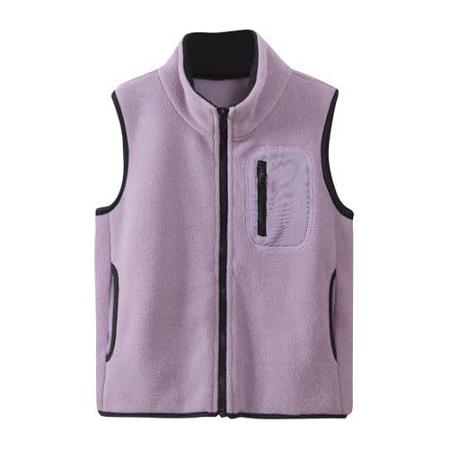 Kids Polar Fleece Vest Jacket Full-Zip Warm Sleeveless Vest Fall Winter Fashion Waistcoat Jacket For Boy Girls