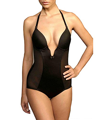 Va Bien Ultra Lift Plunge Firm Control Bodysuit, 36E, Nude #TOP27