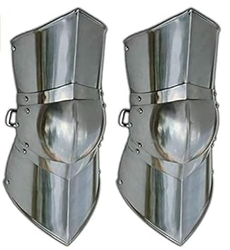 Vintage Star Authentic Battle Ready Greaves Leg Armor Large Silver