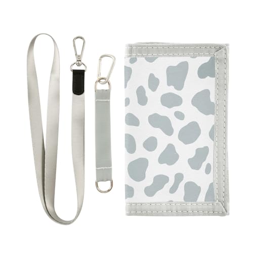 zyrtty Kids Wallets for Boys Girls Ages 4-18 Trifold, Grey Leopard Pattern Wallet with Zippered Coin Pocket and Card Holders, Novelty Wallet for Childrens Birthday Gifts