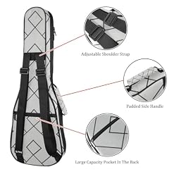 JRHEJTHH Housse imperméable durable pour ukulélé avec épaules réglables pour 53,3 cm, 58,4 cm, 61 cm, rembourrage épais, motifs géométriques abstraits, gris, Multicolore., 25.9x9x3.1in/66x23x8cm, - Les Beatles, Paul McCartney, John Lennon, RIngo Starr, George Harrison JRHEJTHH Housse imperméable durable pour ukulélé avec épaules réglables pour 53,3 cm, 58,4 cm, 61 cm, rembourrage épais, motifs géométriques abstraits, gris, Multicolore., 25.9x9x3.1in/66x23x8cm, – Image 3