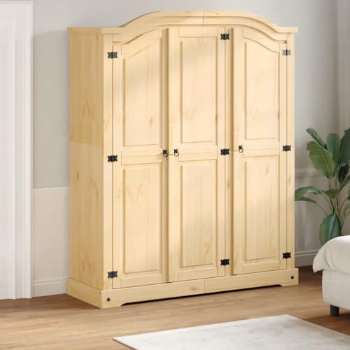 Nqyjm Armario Corona 151,5 x 52 x 186 cm madera maciza pino armario para dormitorio LH8512104