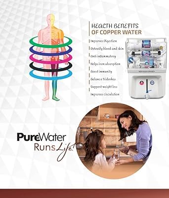 Image of New Aqua Smart Plus Copper RO+UV+UF+TDS Controller+Zinc+Magnesium Water Purifier 12Ltr (White) Suitable for Borewell, Tanker and Municipal Water | Water Filter For Home & Office USE.