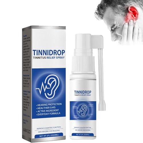 Tinnidrop Spray per sollievo dall'acufene, sollievo per l'acufene per orecchie e cerume per la pulizia delle orecchie, per alleviare l'acufene e la schiena (1 pezzo)