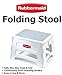 Rubbermaid Mini Folding Step Stool, Short, Foldable, Lightweight with Slip Resistant Treads and Non-Slip Feet, White