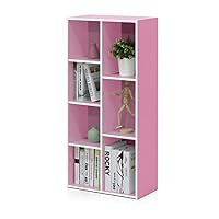 Furinno 7-Cube Reversible Open Shelf, White/Pink 11048WH/PI