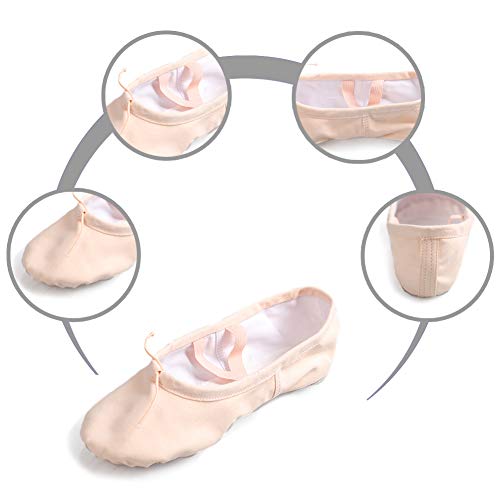 DKZSYIM Ballet Canvas Dance Shoes Slipper Yoga Flat Split Sole for Girls,CBC4