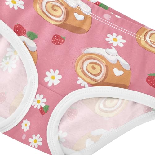 Wusikd Cute Roll Girls' Underwear Cotton Pink Girls Briefs Soft Toddler Underwear 2T4