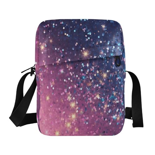 messenger bag cute mens shoulder bags crossbody Womens Cross Body Purse Bags Adjustable Strap for Shopping Shopping- Diamonds Crystals Gradient Glitter Decoration Sequins Purple
