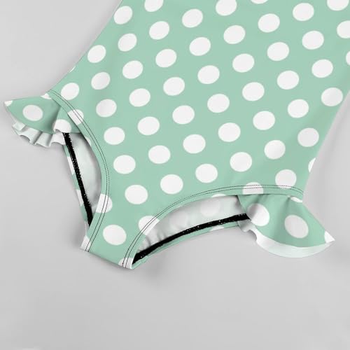 Image of Girls One Piece Swimsuit Polka Dots Ruffles Swimwear Bathing Suits 3-12 Years
