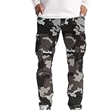 Pantalones Cargo Hombre Camuflaje Táctico Militar Senderismo Caza Pantalones de Trabajo Hombre con Multibolsillos Bolsillos Gran Tamaño Baggy Pantalones, 01-marrón claro, M