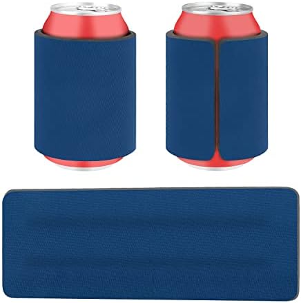 Desing Wish 12oz Standard Can Cooler Sleeve Cover Non-slip Drinks Cans/Bottles/Cups Sleeves Holder Strong Spring Slap Band Wrap for Beer/Soda/Ice Beverage 12oz and Above - 3 Pack (Blue)