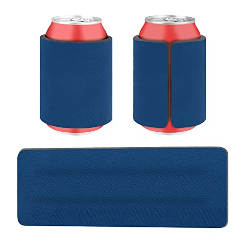 Desing Wish 12Oz Standard Can Cooler Sleeve Cover Non-Slip Drinks Cans/Bottles/Cups Sleeves Holder Strong Spring Slap Band Wrap For Beer/Soda/Ice Beverage 12Oz And Above - 3 Pack (Blue) #TOP5