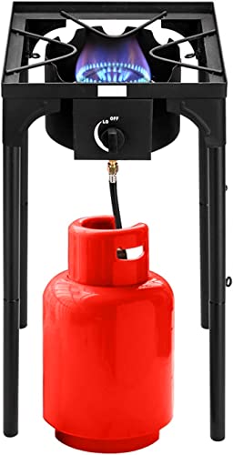 Yoluckea Single Burner Propane Stove - Outdoor Gas Burners for Cooking, 75000 BTU