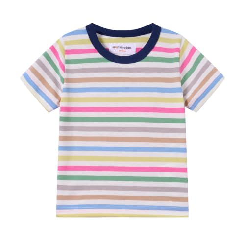 Image of Mud Kingdom T-Shirt for Boys Short Sleeve Plain Cotton Classic Summer Casual Stripe