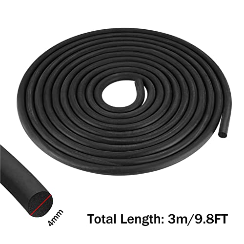 Ta-Vigor Epdm Foam Rubber Seal Weather Strip 4Mm(0.16") Diameter X 3 Meters (9.8Ft) Long, Solid Rubber Foam Weather Seal #TOP1