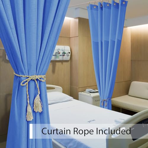 Fcosie Hospital Curtain Room Divider Curtain Drape with Grommet Cubicle Curtain Divider Privacy Screen for Hospital, Medical Clinic, Lab, School Nursery, (1 Panel, Azure Blue, 5ft Wide x 7ft Tall)