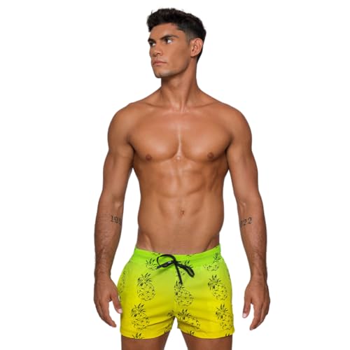 Rounderbum Men’s Lift Tech Swim Shorts – Quick-Dry 4-Way Stretch, Lined, Drawstring Waist, Side Pockets