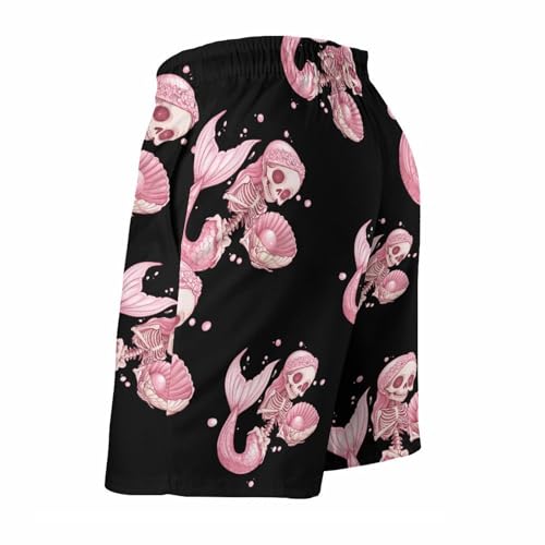 Skeleton Mermaides Mens Swim Trunks Quick Dry Board Shorts Beach Swimwear Bathing Suits4