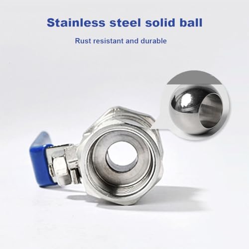 Válvula de bola de acero inoxidable de 3/4" con cierre hermético para grifo y tubería de agua 5