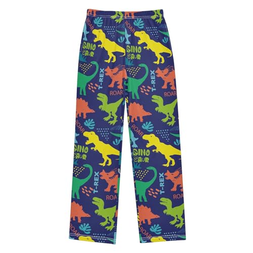 Colorful Dinosaur Grunge Purple Boys Pants for Kids Jogger Pants with Pockets S-XL