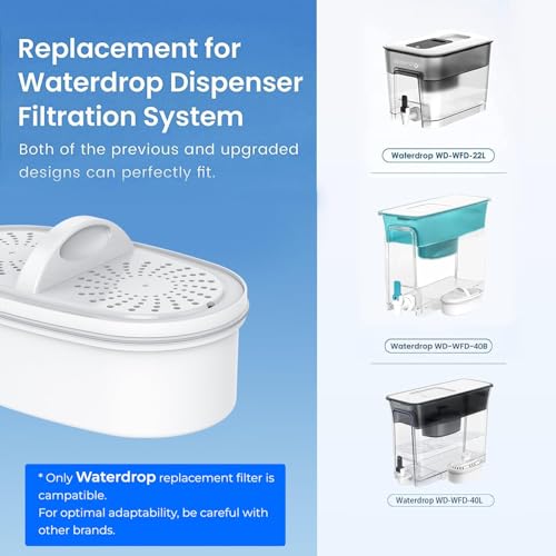 Image of [Original] Waterdrop WD-PF-01A Plus NSF Certified Replacement Filters for All Waterdrop Pitcher and Dispenser Filtration System, Reduces PFAS, PFOA /PFOS, Last Up to 200 Gallons (6 Packs)