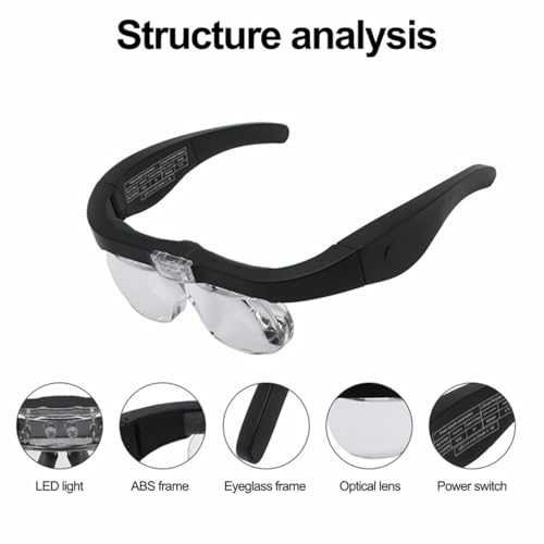 Loupe frontale rechargeable avec éclairage LED pour réparation de précision et modélisme - 4