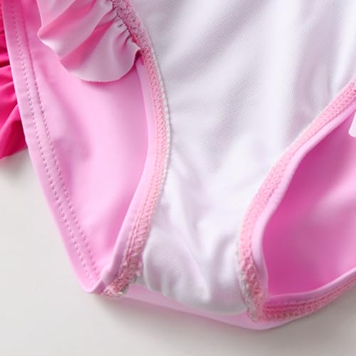 Image of DXTON Girls Summer Swimsuit Beach Sport One Pieces Ruffled Tankini Cartoon Bathing Suit Swimwear