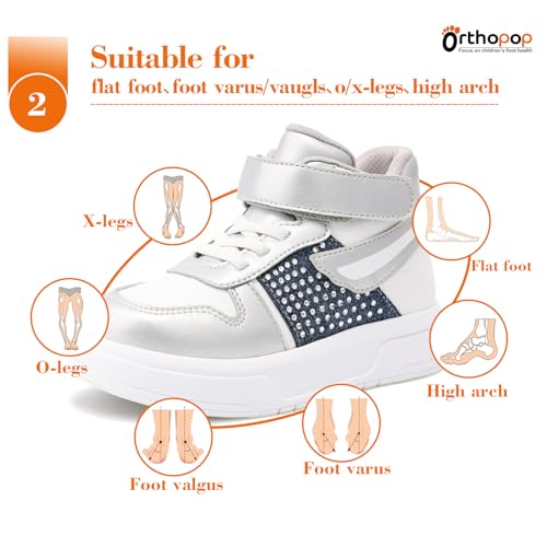 Toddler Ankle and Arch Support Orthopedic Shoes,Girls'Thick Sole Sneakers2