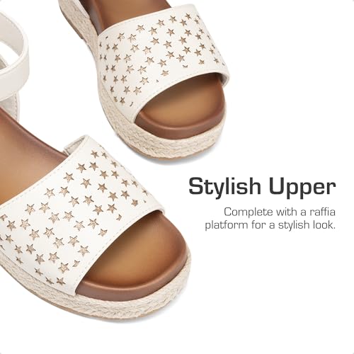 Image of DREAM PAIRS Girls Platform Wedge Open Toe Espadrille Sandals with Buckle Ankle Strap for Little Kid /Big Kid