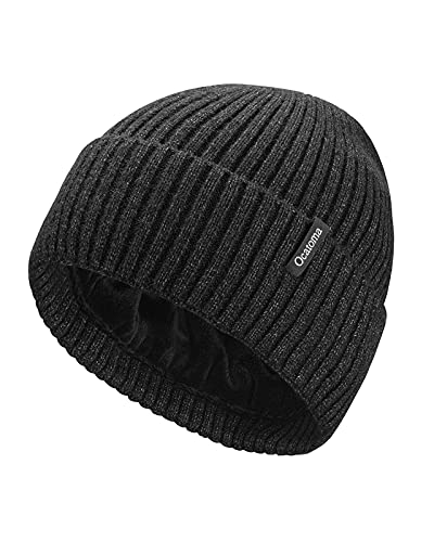 Ocatoma Beanie for Men Women Warm Winter Knit Cuffed Beanie Soft ...