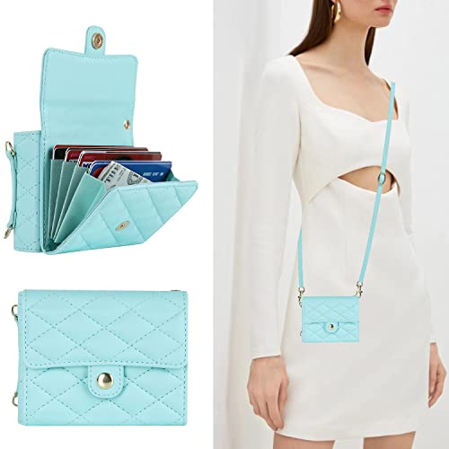 Image of for Samsung Galaxy Z Flip 7 Accordion Crossbody Wallet Case, 4 Card Slots, RFID Blocking, and Adjustable Strap - Stylish and Versatile Accessory.(Green)