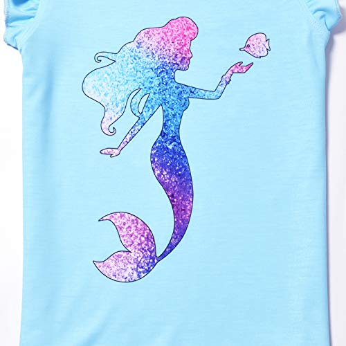 QPANCY Girls Pajamas Sets Unicorn Cat Pjs Flutter Sleeve Sleep Shirt Clothes for Kids4