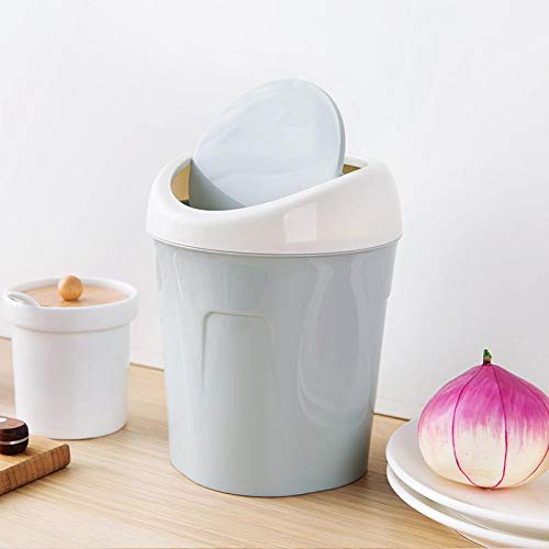 Desktop Shake Lid Trash Can Living Room Coffee Table Wastebasket Household Mini Trash Storage Bin #TOP1