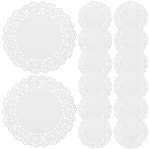 200pcs Paper Cake Round Floral Pattern Paper Oil-absorb Baking Mats Hollow Paper Pad Baking Paper Pads Bbq Paper Liner Grease-proof Paper Round Paper Doilies Paper Placemats