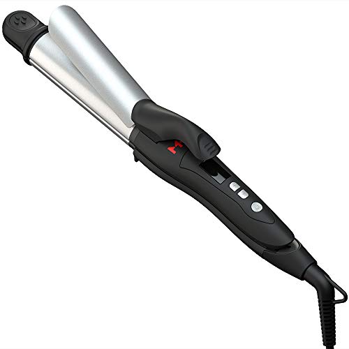 Professional Hair Straightener, Jinri 1 Inch Straightening Iron 3D Floating Titanium Plate Straightens & Curls with Adjustable Temp Auto Shut Off Black