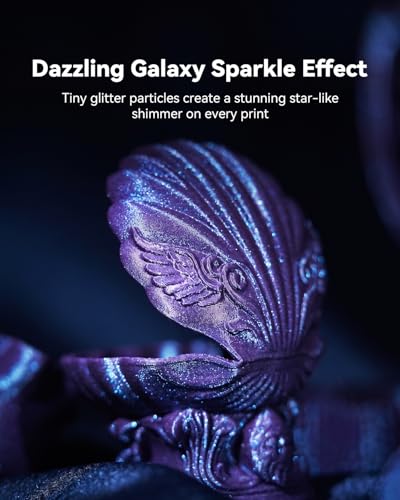 Image of SUNLU Galaxy PLA Filament 1.75mm, Color-Shifting Pearlescent Glitter PLA 3D Printer Filament, Sparkling and Dazzling, for Most FDM 3D Printers, 1KG Spool. Nebula Green
