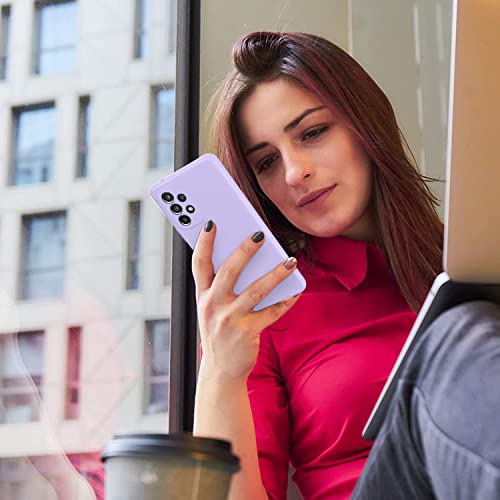 Image of DIZORO Microfiber Candy Case Compatible for Samsung A53 5g Smooth Touch Cushion Liquid Soft Silicone Gel Rubber Phone Cases Non-Slip Full Body Protective Shockproof Back Cover (Purple)