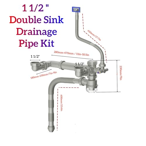 Kit Drenaje Doble para Fregadero de Cocina Flexible 1 1/2" miniatura 2