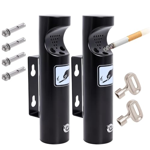 Cendrier d'extérieur en acier inoxydable mural pour mégots de cigarettes