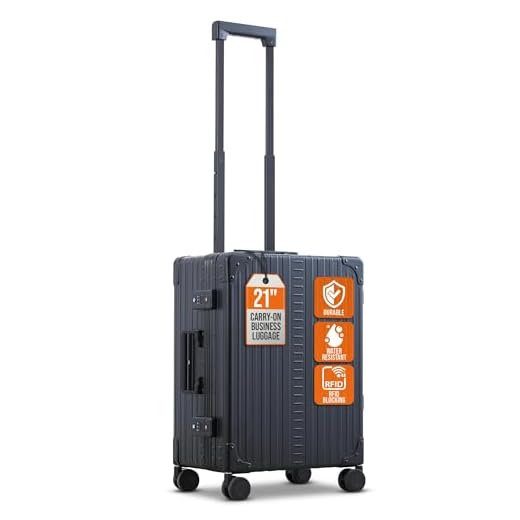 Durable 21" Aluminum Carry-On Suitcase