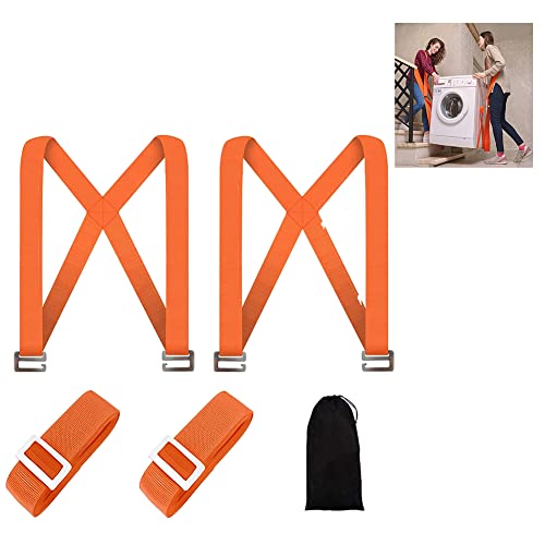 Sangle Demenagement,Bande transporteuse de Meubles, Sangle de déménagement, système de Levage pour Le Transport, déplacez, soulevez, transportez et sécurisez Facilement Les Meubles (5 cm, Orange)