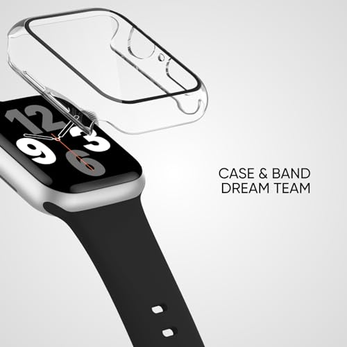 Image of Adorique 3-in-1 Compatible for Apple Watch Band 40mm 41mm 42mm 44mm 45mm 46mm, Soft Silicone Sport Strap for iWatch Series SE 10 9 8 7 6 5 4 3