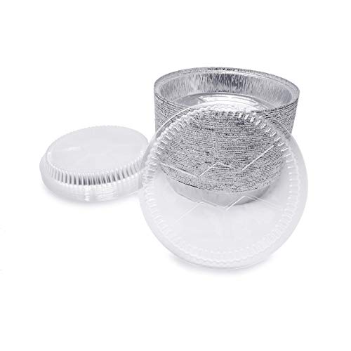 (40 Pack) Premium 6-Inch Round Foil Pans With Plastic Dome Lids L Heavy Duty L Disposable Aluminum Tin For Roasting, Baking, Or Cooking #TOP6