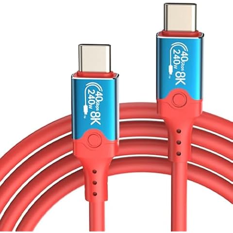 8K USB C to USB C Monitor Cable 6.6FT, USB 4 Cable for Thunderbolt 4 Cable,【8K@60HZ, 40Gbps, 240W】 USB C Charger Cable Display Cable for iPhone 15/16 Series, MacBook, iPad Pro, iMac, SSD, Hub, Docking Cover