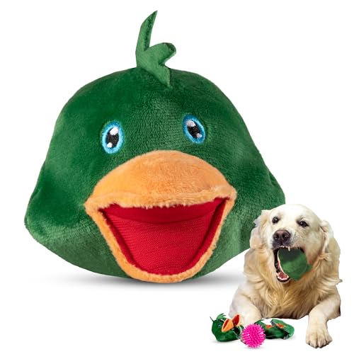 ZENAPOKI Dog Toys for Aggressive Chewers (3in1) - Squeaky Dog Toys Interactive - Dog Toys for Medium Dogs, Large & Small Breeds - Puppy Teething Chew Dog Toy - Juguetes Perros - Duck